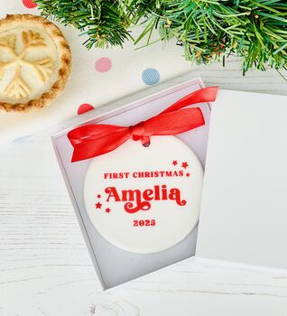 Childs First Christmas Personalised Bauble, 2 of 2