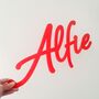Personalised Rose Gold Script Wall Name, thumbnail 5 of 7