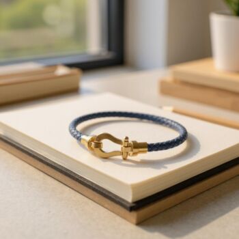 Personalised Horseshoe Leather Bracelet, 2 of 12