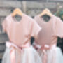 Blush Pink Cap Sleeve Flower Girl Dress, thumbnail 5 of 9