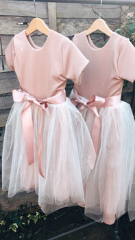 Blush Pink Cap Sleeve Flower Girl Dress, 5 of 9