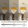 Modern Crystal Chandelier Black Chandelier, Three Tier Crystal Light Fixture, Round Pendant Light, Raindrop Flush Mount Ceiling Light For Bedroom Living Room, thumbnail 8 of 12