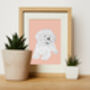 Custom Line Colour Portrait Personalised Dog Cat Art, thumbnail 3 of 7