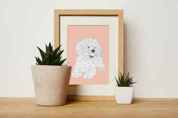 Custom Line Colour Portrait Personalised Dog Cat Art, 3 of 7