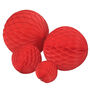 Red Tissue Paper Ball Decorations, Four Sizes, thumbnail 1 of 4
