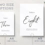 Personalised Wedding Table Numbers Calligraphy, thumbnail 3 of 4