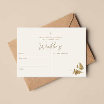 Ready To Write Fern Wedding Invites, Pack Of 10, 5 of 6