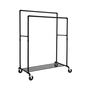 Two Rails Industrial Pipe Clothes Rack On Wheels, thumbnail 6 of 9