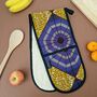 African Print Oven Gloves | Purple Bunmi Print, thumbnail 1 of 4