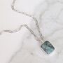 The Rectangle Emerald Necklace, Silver, thumbnail 1 of 9