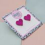 Love Heart Glitter Resin Stud Earrings Pink, Hot Pink, Red, Gold And Silver, thumbnail 11 of 12