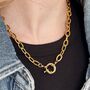 Golden Hour Chunky Plated Chain Large Clasp Necklace, thumbnail 1 of 6