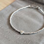 Sterling Silver Beaded Heart Bracelet, thumbnail 2 of 5
