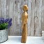 Hand Carved Wooden Lovers With Heart Teak Ornament Figurine Sculpture, thumbnail 2 of 9