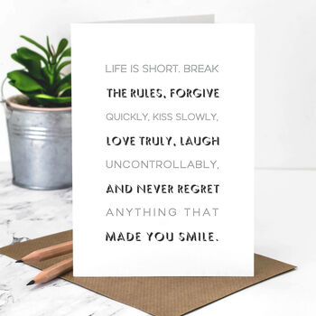 Never Regret Anything That Made You Smile Print, 3 of 6