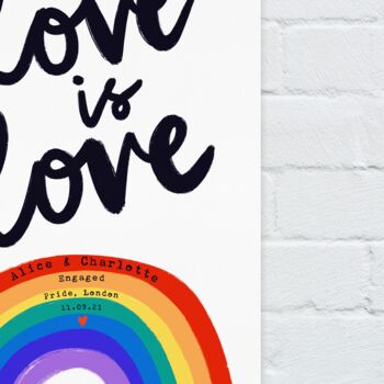 Personalised Love Is Love Valentine's Day Art Print, 3 of 5