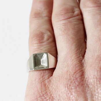 Phantom Emerald Signet Ring Silver, 5 of 8