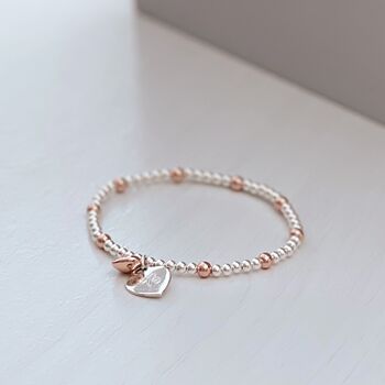18ct Rose Gold Plated Two Tone Personalised Bracelet, 2 of 6