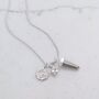 The Trio Star Point Pyrite Necklace, Silver, thumbnail 3 of 6