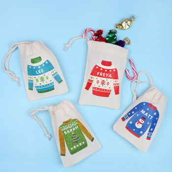Personalised Christmas Jumper Treat Bag, 3 of 3