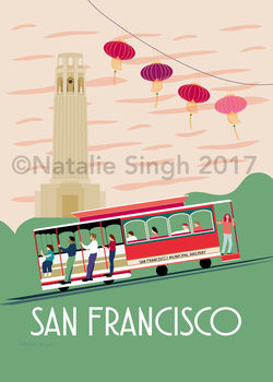 Art Print Of San Francisco Retro Travel Poster Style, 2 of 2
