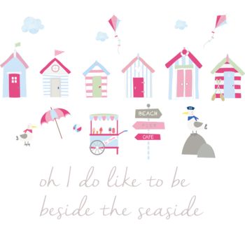 Beach Huts Fabric Wall Stickers, 3 of 6