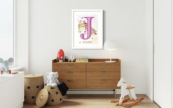 Personalised Unicorn Alphabet Poster, 4 of 12