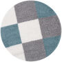 The Rugs Geometric Shaggy Rug Duck Egg Blue Checkered Rug, thumbnail 12 of 12