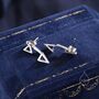 Double Triangle Ear Jacket In Sterling Silver, thumbnail 6 of 10