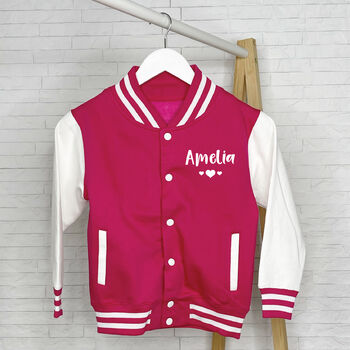 Kid's Heart Personalised Varsity Jacket, 3 of 7