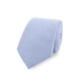 Wedding Handmade 100% Brushed Cotton Tie In Light Blue, 7 of 10