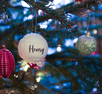 Personalised Tennis Ball Christmas Baubles, 5 of 12