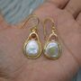 Mother Of Pearl Pink Tourmaline Silver Earrings, thumbnail 8 of 9