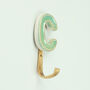 G Decor Alphabet Green Crackle Hooks Antique Brass, thumbnail 5 of 11