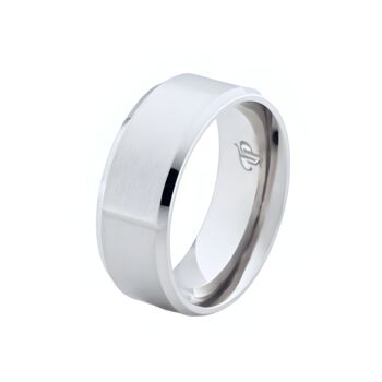 Mens Ring Stainless Steel Silver Band Ring 8mm Thick Ring, 9 of 11