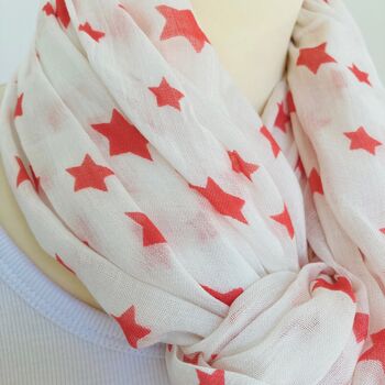 Red / White Star Scarf, 4 of 4
