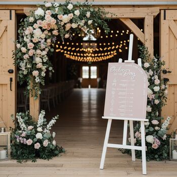 Modern Arch Acrylic Wedding Order Of The Day Timeline, 4 of 10
