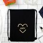 Personalised Kit Bag With Gold Heart, thumbnail 2 of 3
