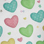 Pastel Hearts Wrapping Paper Roll Or Folded, thumbnail 2 of 3