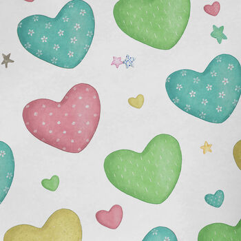 Pastel Hearts Wrapping Paper Roll Or Folded, 2 of 3