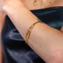 Designer Everyday Open Drop Bangle In 18ct Gold Vermeil, thumbnail 2 of 5