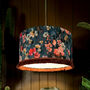 Hazy Meadow Fringed Lampshade In Fly Catcher Velvet, thumbnail 1 of 4