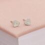 5mm Sterling Silver Textured Heart Stud Earrings, thumbnail 1 of 7