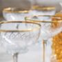 Set Of Two Gold Rimmed Champagne Coupes, thumbnail 2 of 3