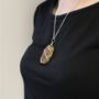 Silver Plated Raw Tigers Eye Pendant Necklace, thumbnail 4 of 4