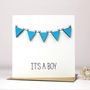 It's A Boy Bunting Card, thumbnail 1 of 2
