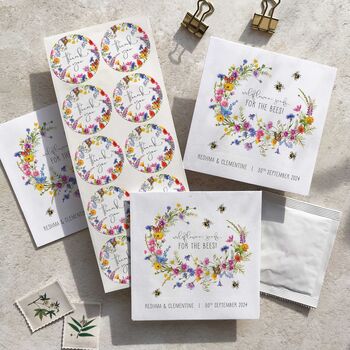 10 Wildflower Seed Packet Wedding Favours For The Bees, 4 of 8