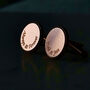 Personalised Curve Engraved Bronze And Copper Cufflinks, thumbnail 11 of 12