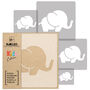 Reusable Stencils Five Pcs Elephant With Brushes, thumbnail 2 of 5