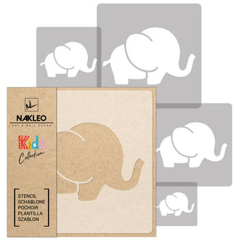 Reusable Stencils Five Pcs Elephant With Brushes, 2 of 5